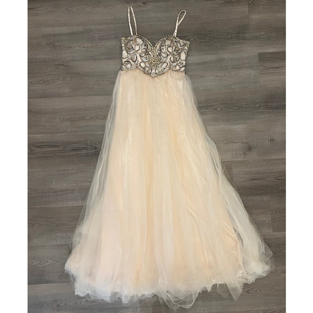 Dave & Johnny Beaded Rhinestone Formal Prom Homecoming Dress
